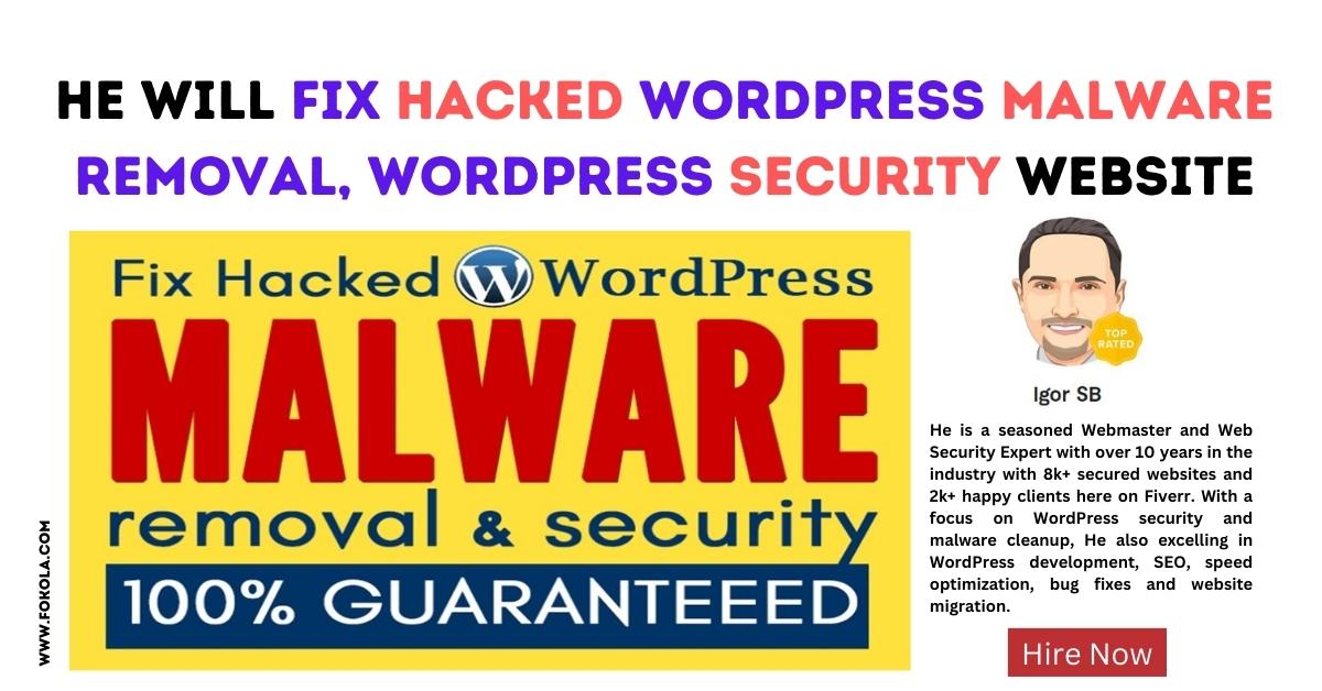 Secure Your WordPress Website with Expert Webmaster and Security Services by Igor: Hacked Site Recovery, Troubleshooting, Security Audit, Backup, and Disaster Recovery.