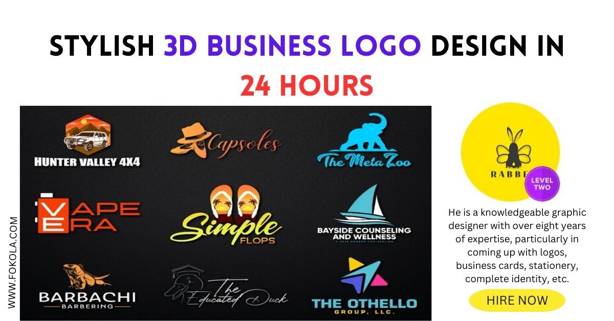 3D Business Logo Design - Unique, modern, and professional logo design that reflects your brand's identity and values.