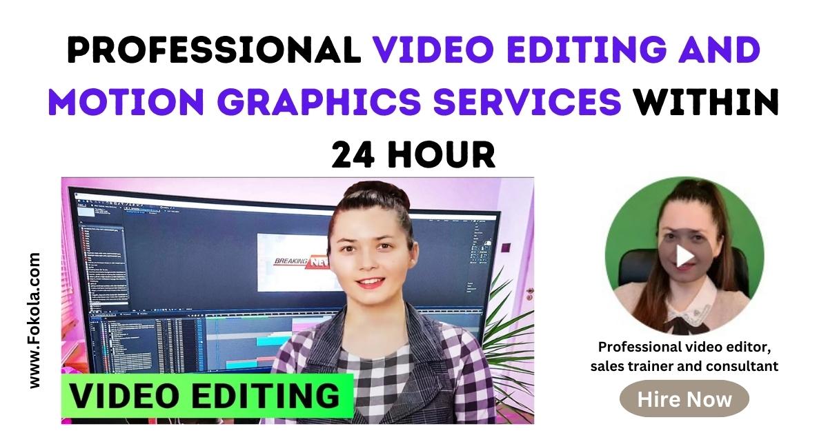 I will do professional video editing, motion graphics, article to video