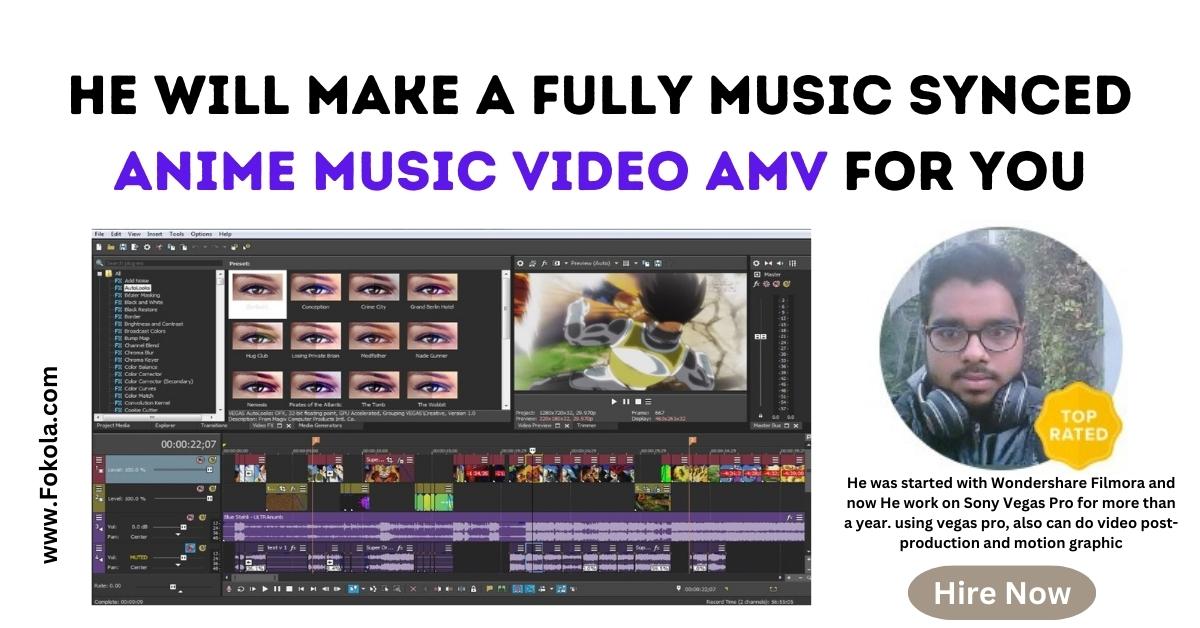 It sounds like you're offering your services as an Anime Music Video (AMV) creator, and you've provided a list of your skills and what you require from clients. If you're looking for feedback on this pitch or if you want to know how to improve it, I'd be happy to help. Just let me know what specific information or assistance you're seeking.